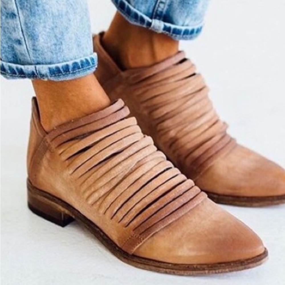 Free People Tan Ankle Booties